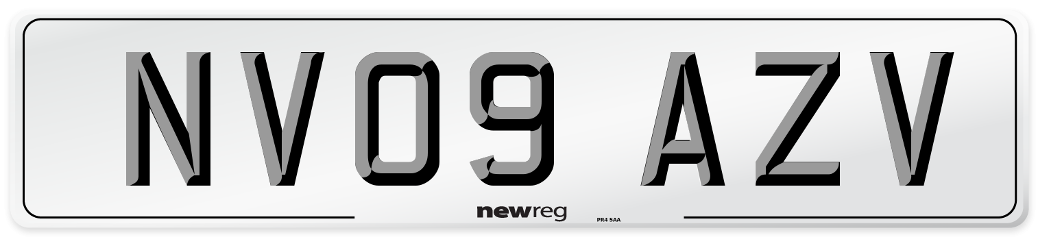 NV09 AZV Number Plate from New Reg